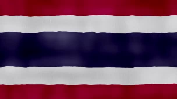 Tailândia Bandeira Acenando Pano Perfeito Looping Animação Tela Cheia Resolution — Vídeo de Stock