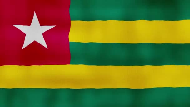 Togo Flagga Viftande Trasa Perfekt Looping Helskärmanimation Resolution Mp4 — Stockvideo