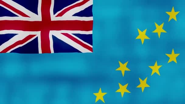 Tuvalu Bandeira Acenando Pano Perfeito Looping Animação Tela Cheia Resolution — Vídeo de Stock