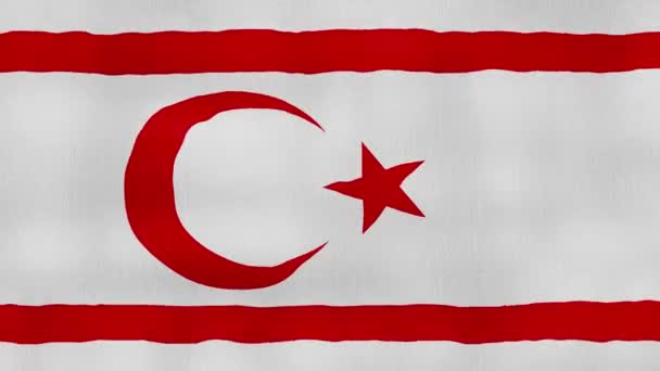 Turkish Republic Northern Cyprus Flag Waving Cloth Perfect Looping Full — Stock Video