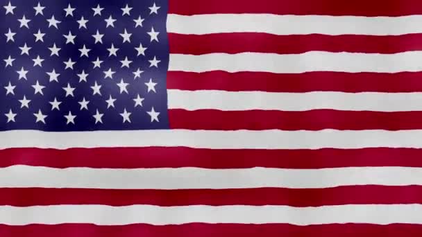 Stany Zjednoczone Flaga Tkanina Machająca Perfect Looping Pełny Ekran Animacja — Wideo stockowe