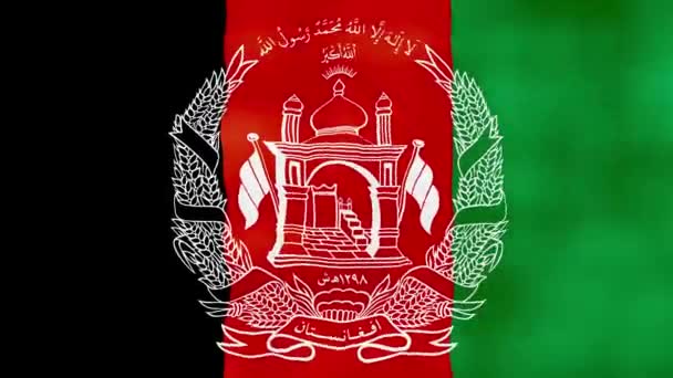 Державний Прапор Афганістану Махає Тканиною Perfect Looping Повноекранна Анімація Resolution — стокове відео