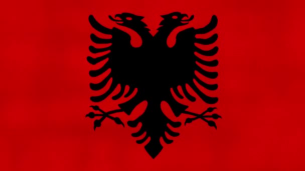 Albania País Bandera Ondeando Tela Perfect Looping Animación Pantalla Completa — Vídeos de Stock