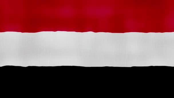 Jemen Flag Integető Ruha Perfect Looping Teljes Képernyős Animáció Resolution — Stock videók
