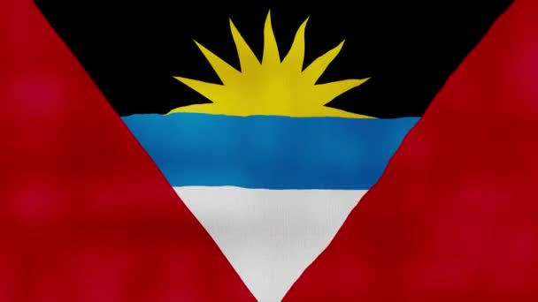 Antígua Barbuda País Bandeira Acenando Pano Perfeito Looping Animação Tela — Vídeo de Stock