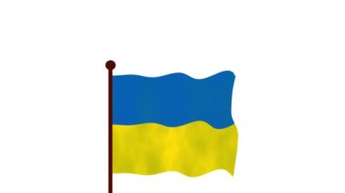 Ukrayna animasyon videosu bayrağı kaldırıyor, ülke adı ve 4K Kararı 'nın tanıtımı.