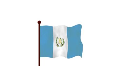 Guatemala animasyon videosu bayrağı kaldırıyor, ülke adı ve bayrak 4K Kararı tanıtılıyor.