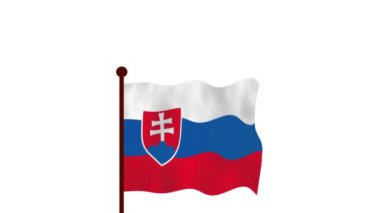 Slovakya animasyon videosu bayrağı kaldırıyor, ülke adı ve 4K Kararı 'nın tanıtımı.