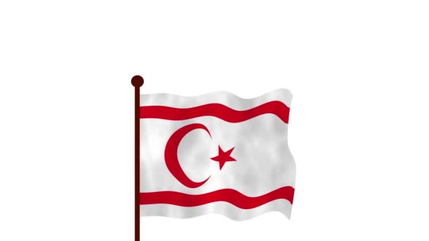 Турецька Республіка Північного Кіпру Анімаційне Відео Підняття Прапора Введення Назви — стокове відео