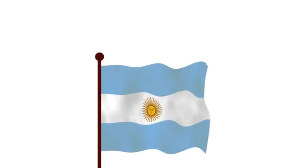 Animowany Film Animowany Rgentina Podnoszący Flagę Wprowadzenie Nazwy Kraju Flagi — Wideo stockowe