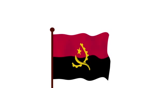 Ανγκόλα Κινουμένων Σχεδίων Βίντεο Υψώνοντας Σημαία Την Εισαγωγή Του Ονόματος — Αρχείο Βίντεο