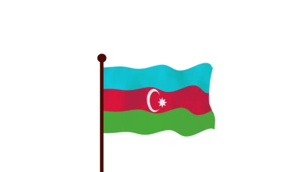 阿塞拜疆动画视频升起国旗 介绍国名和国旗4K — 图库视频影像