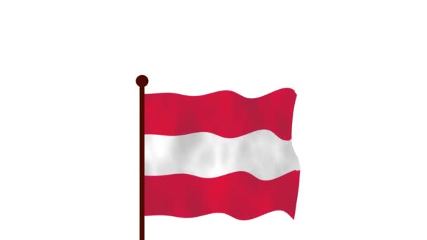 Αυστρία Κινούμενο Βίντεο Ανύψωσης Της Σημαίας Εισαγωγή Του Ονόματος Της — Αρχείο Βίντεο