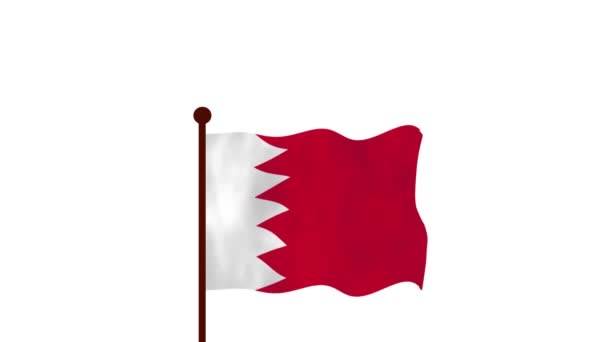 Bahrein Vídeo Animado Levantando Bandeira Introdução Nome País Bandeira Resolução — Vídeo de Stock