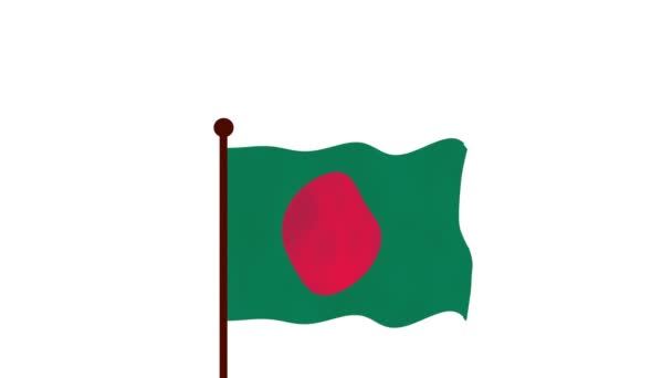 Bangladéš Animované Video Vyvěšení Vlajky Zavedení Názvu Země Vlajky Usnesení — Stock video