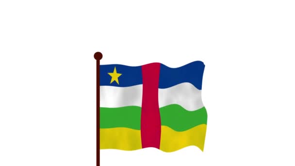 Den Centralafrikanske Republik Animerede Video Hæve Flaget Indførelse Landets Navn – Stock-video