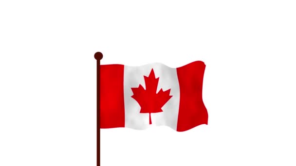 加拿大动画视频升起国旗 介绍国名和国旗4K — 图库视频影像