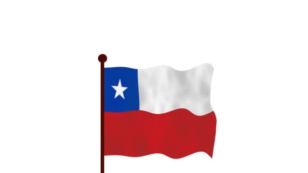 智利动画视频升起国旗 介绍国名和国旗4K — 图库视频影像