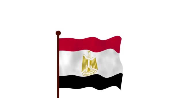 Αίγυπτος Κινουμένων Σχεδίων Βίντεο Υψώνοντας Σημαία Την Εισαγωγή Του Ονόματος — Αρχείο Βίντεο