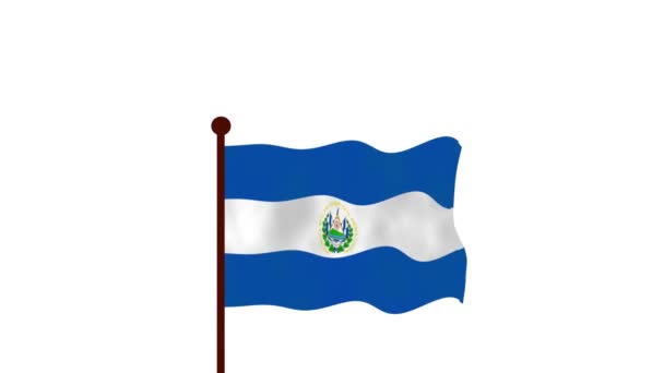 萨尔瓦多动画视频升起国旗 介绍国名和国旗4K — 图库视频影像