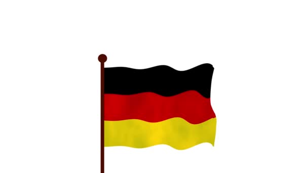 Germany Animated Video Raising Flag Introduction Country Name Flag Resolution — Stock Video