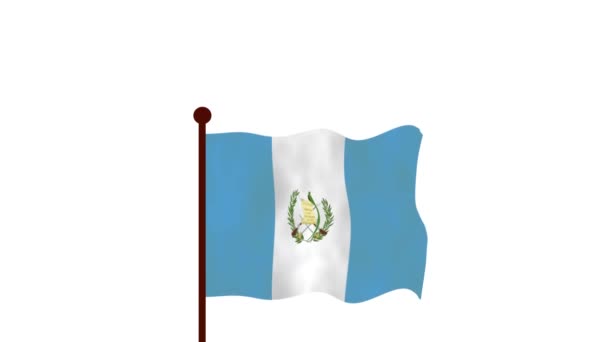 Γουατεμάλα Κινουμένων Σχεδίων Βίντεο Υψώνοντας Σημαία Την Εισαγωγή Του Ονόματος — Αρχείο Βίντεο