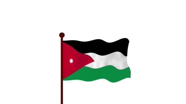 约旦动画视频升起国旗 介绍国名和国旗4K — 图库视频影像