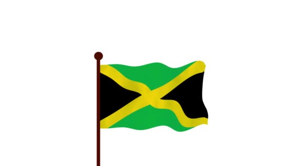 Jamaica Video Animado Izamiento Bandera Introducción Del Nombre Del País — Vídeos de Stock