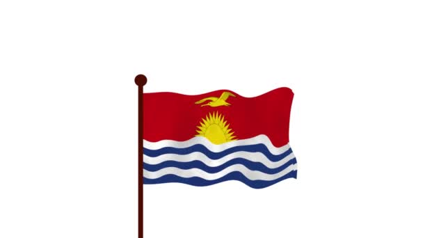 Kiribati Vídeo Animado Levantando Bandeira Introdução Nome País Bandeira Resolução — Vídeo de Stock