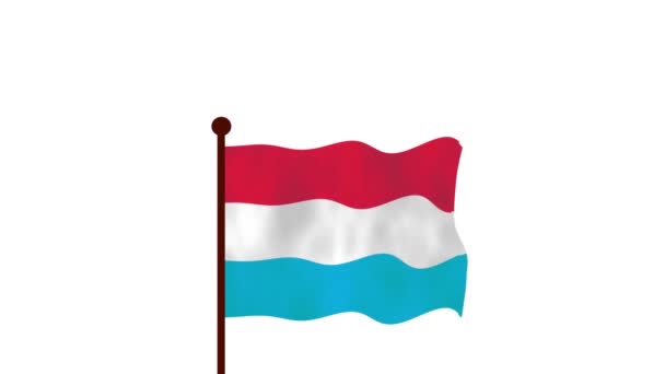 卢森堡动画视频升起国旗 介绍国名和国旗4K — 图库视频影像