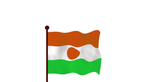 Niger Animációs Videó Zászlót Bevezetése Ország Nevét Zászló Felbontás — Stock videók