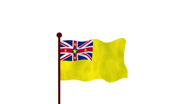 Niue Animációs Videó Zászlót Bevezetése Ország Nevét Zászló Felbontás — Stock videók