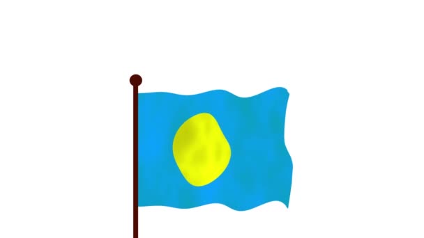 โอแอน เมช นของปาเลา ยกธงข แนะน อประเทศและธง — วีดีโอสต็อก