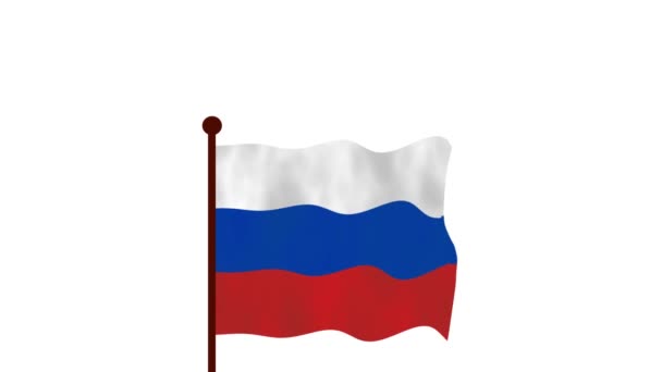Rússia Vídeo Animado Levantando Bandeira Introdução Nome País Bandeira Resolução — Vídeo de Stock