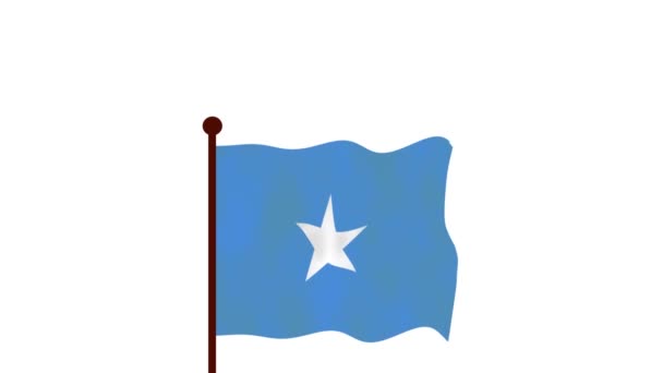 Somalia Animerad Video Hissar Flaggan Införande Landsnamnet Och Flaggan Resolution — Stockvideo