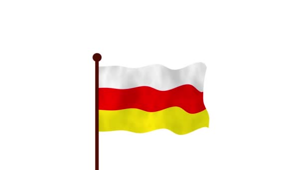 Dél Oszétia Animációs Videó Zászló Felemeléséről Ország Nevének Zászló Bevezetéséről — Stock videók