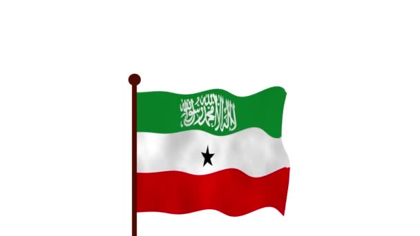 索马里兰动画视频升起国旗 介绍国名和国旗4K — 图库视频影像