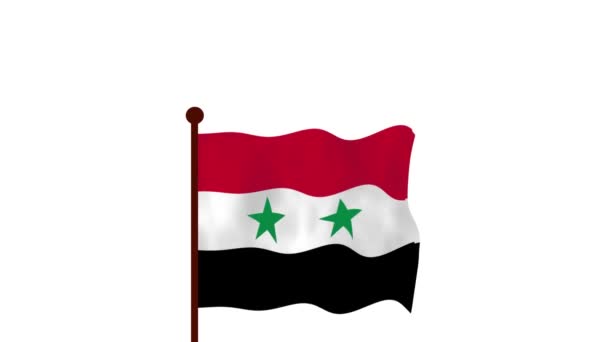 Сирія Анімоване Відео Підняття Прапора Введення Назви Країни Прапора Резолюція — стокове відео