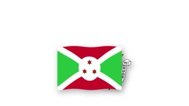 Burundi animasyon videosu bayrağı kaldırıyor ve Amblem, Ülke Yüksek Çözünürlüğü 'nün tanıtımı.