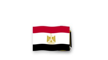 Mısır animasyon videosu bayrak ve amblem kaldırıyor, ülkenin yüksek çözünürlüğü isminin tanıtımı.