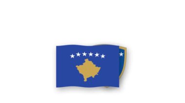 Kosova bayrak ve amblem göndere çekilirken, ülke Yüksek Çözünürlük adının tanıtıldığı animasyon videosu.
