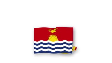 Kiribati animasyon videosu bayrağı kaldırıyor ve Amblem, Ülke Yüksek Çözünürlüğü 'nün tanıtımı.