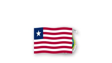 Liberya animasyon videosu bayrak ve amblem göndere çekiliyor. Ülke Yüksek Çözünürlüğü adı tanıtılıyor..