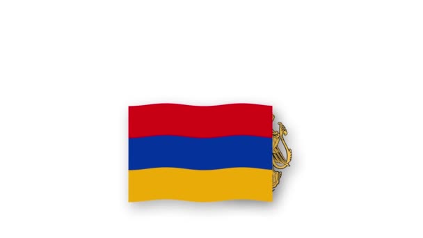Armenia Video Animado Izamiento Bandera Emblema Introducción Del Nombre País — Vídeos de Stock