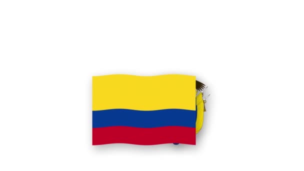 Kolumbia Animációs Videó Zászlót Emblémát Bevezetése Név Ország Nagy Felbontású — Stock videók