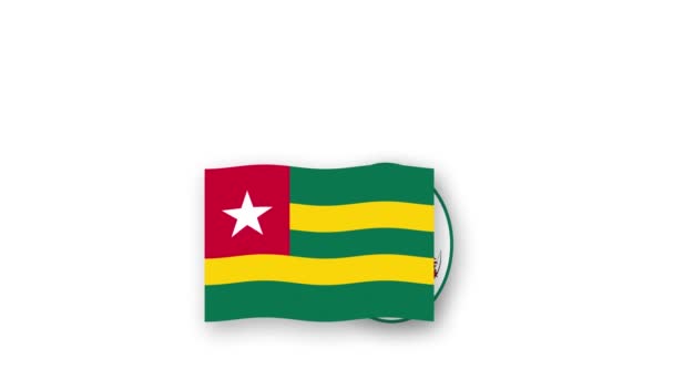 Togo Animációs Videó Zászló Embléma Emeléséről Ország Elnevezés Bevezetése Nagy — Stock videók