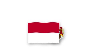 Monaco animasyon videosu bayrağı kaldırıyor ve Amblem, Ülke Yüksek Çözünürlüğü 'nün tanıtımı.