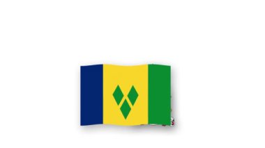 Saint Vincent ve Grenadines animasyon videosu bayrak ve amblem göndere çekiliyor ve ülke yüksek çözünürlüğü adı veriliyor..