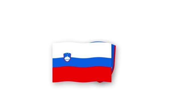 Szlovénia Animációs Videó Zászló Embléma Felemeléséről Ország Elnevezés Bevezetése Nagy — Stock videók