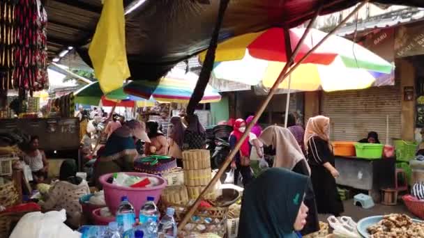 Lombok Indonesia Desember 2023 Suasana Pagi Yang Sibuk Pasar Tradisional — Stok Video